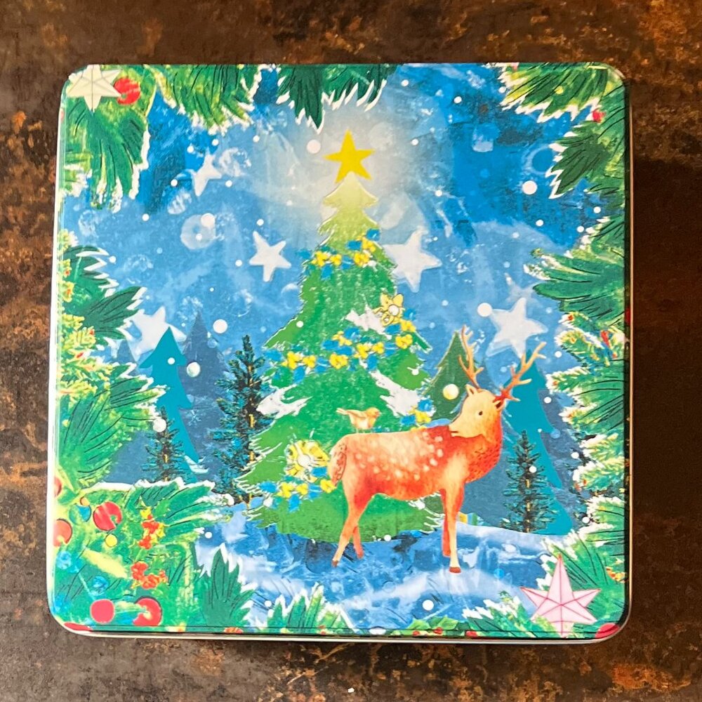 LUSH "It's Christmas Deer" Empty Square Tin for Gifting, Storage or Display #2